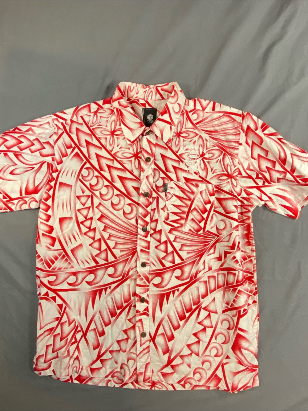 Tribal Origin new with tags Red & White Patterned Short-Sleeve Button-Up Shirt